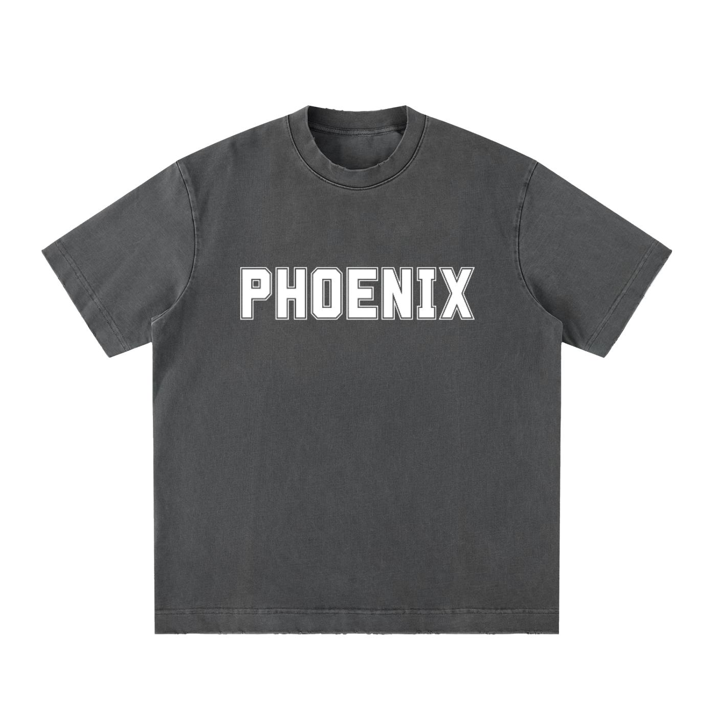 PHOENIX Heavyweight Vintage Washed Frayed T-Shirt