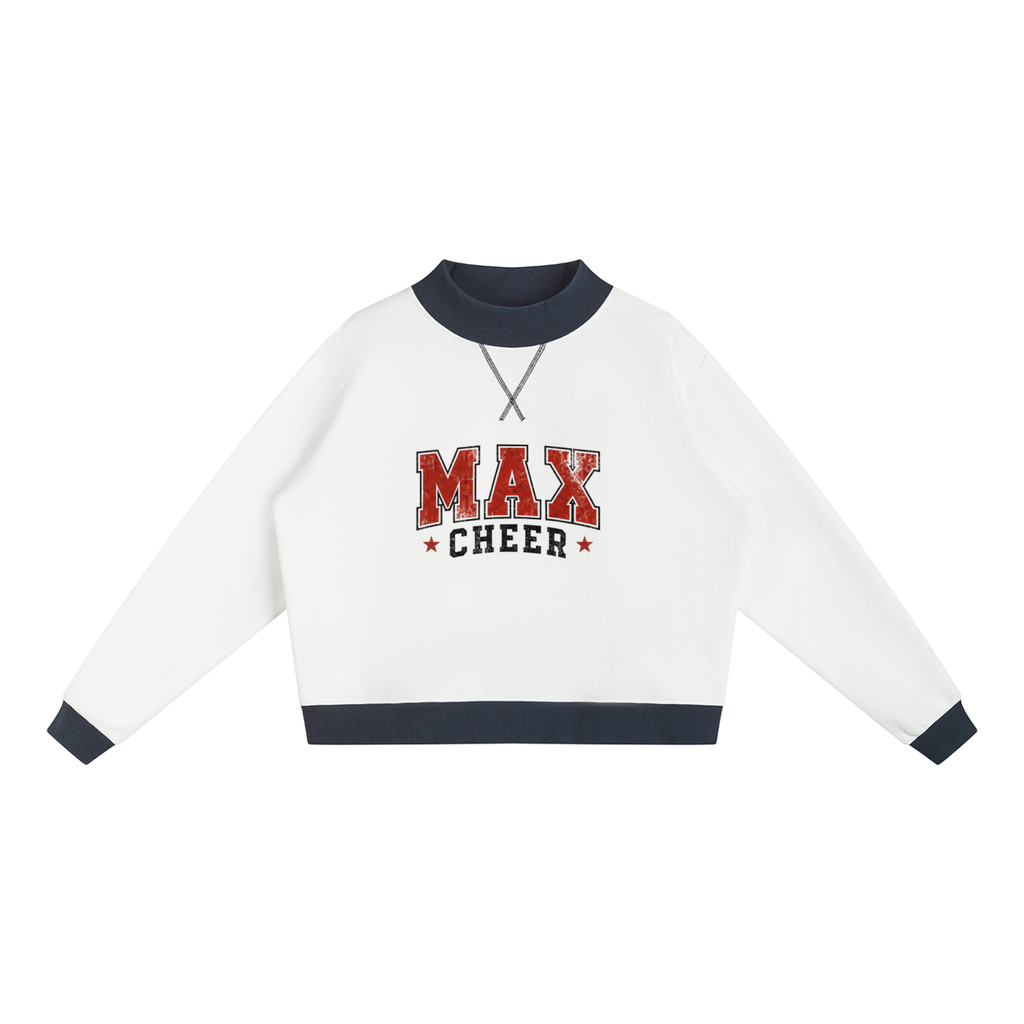 2 Tone Women’s Mock Neck Crewneck Sweatshirt