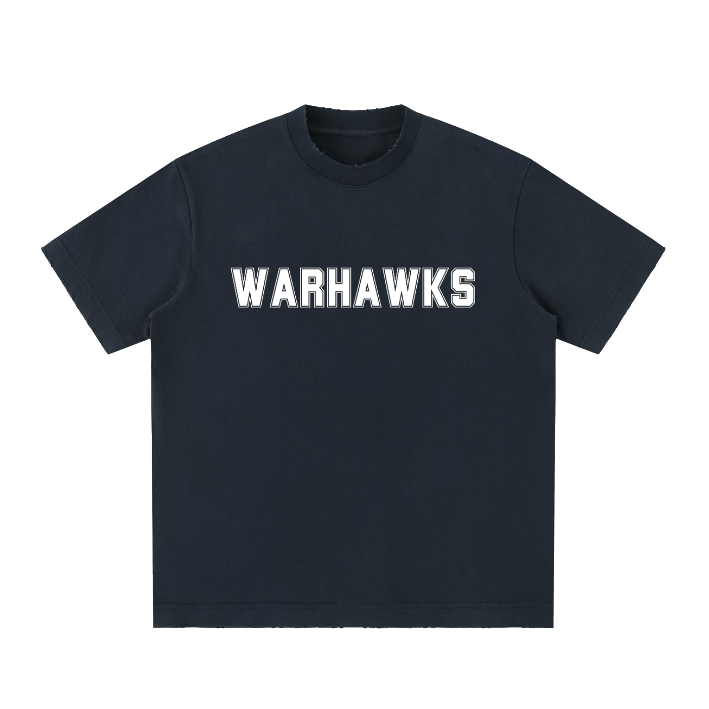WARHAWKS Heavyweight Vintage Washed Frayed T-Shirt