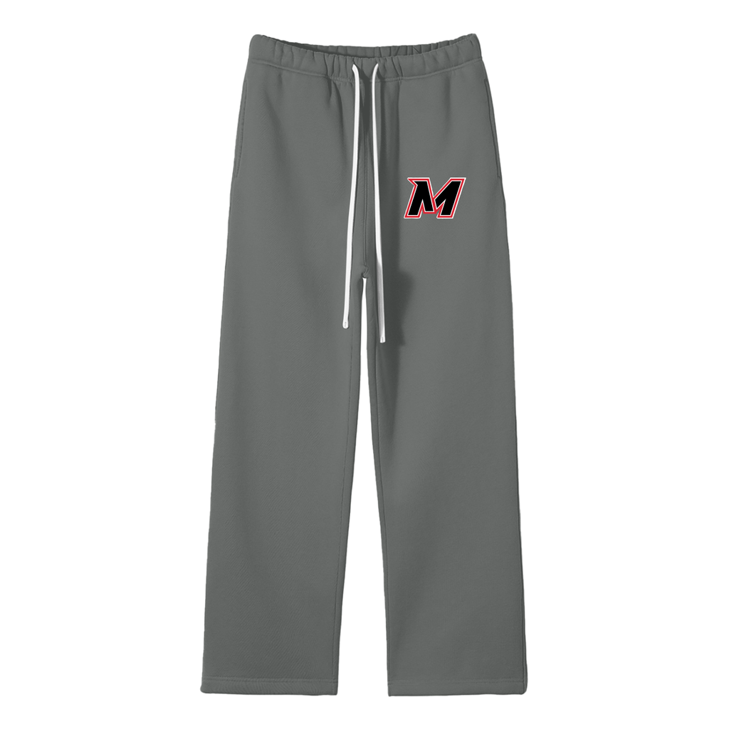 Unisex Solid Color Fleece Straight Leg Pants