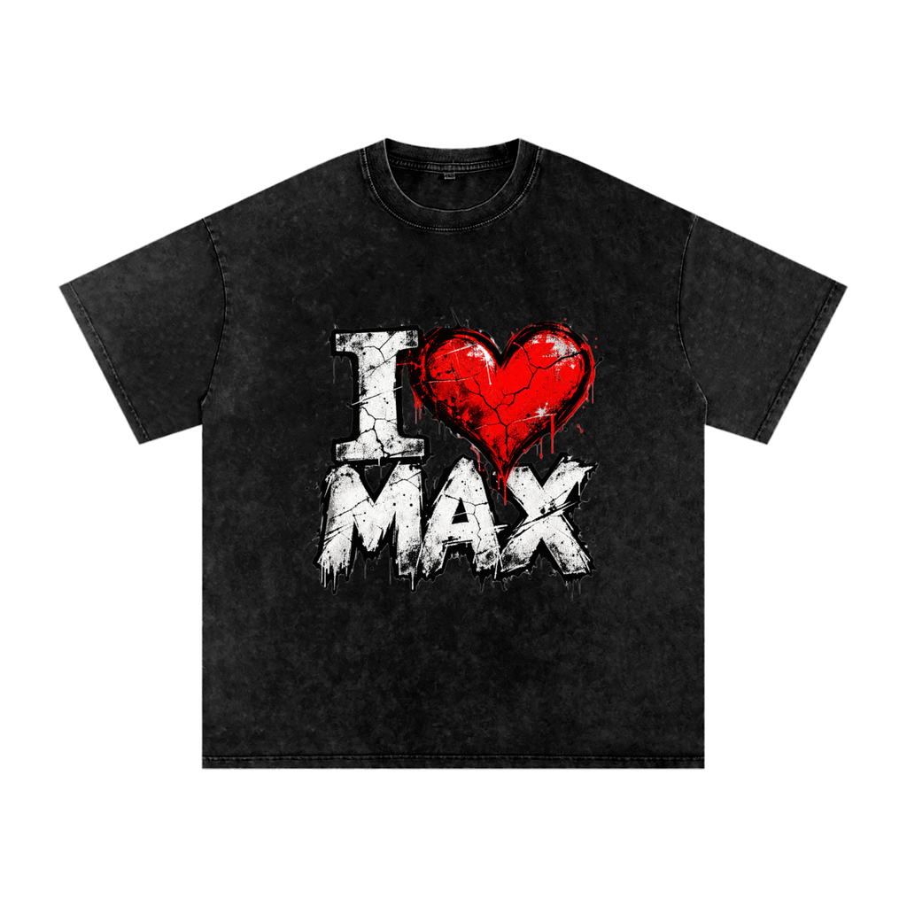 LOVE MAX Snow Washed Oversized Cotton T-Shirt