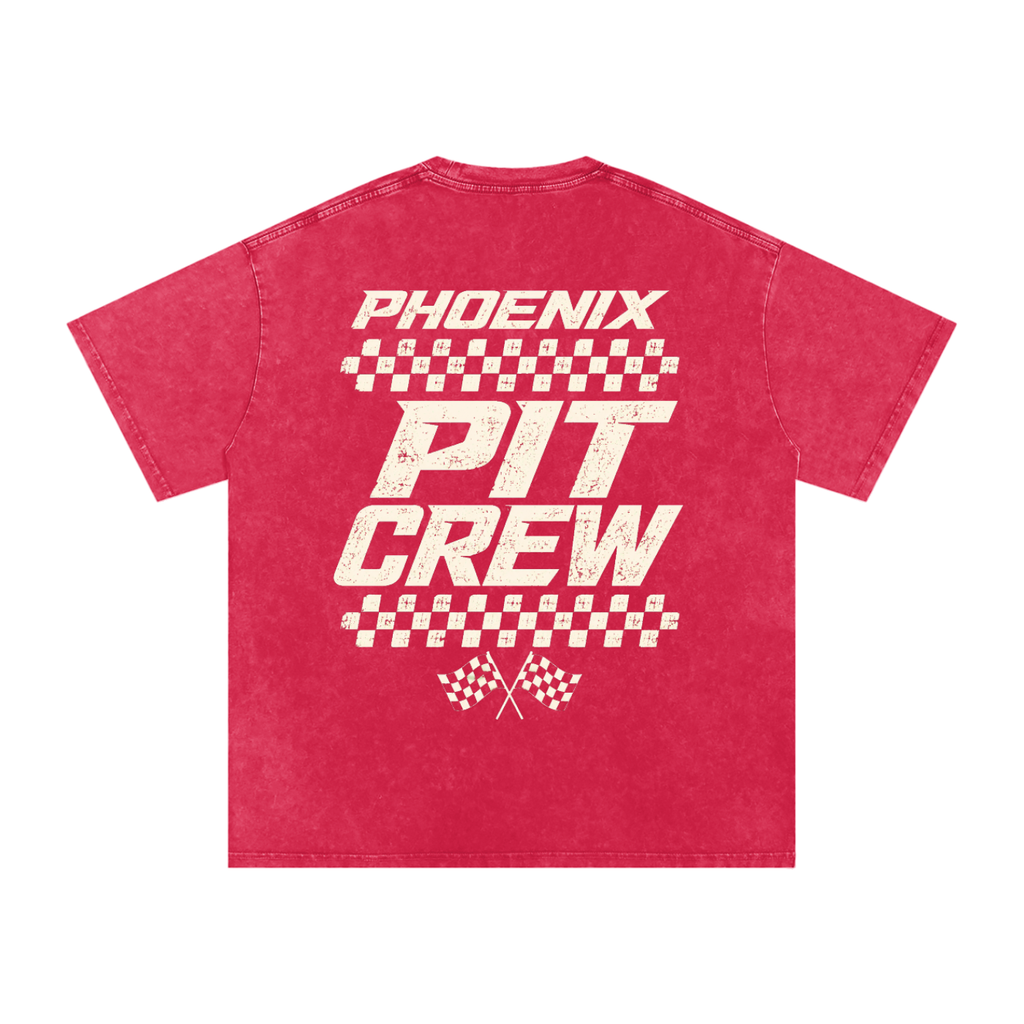 Phoenix Pit Crew Snow Washed Oversized Cotton T-Shirt