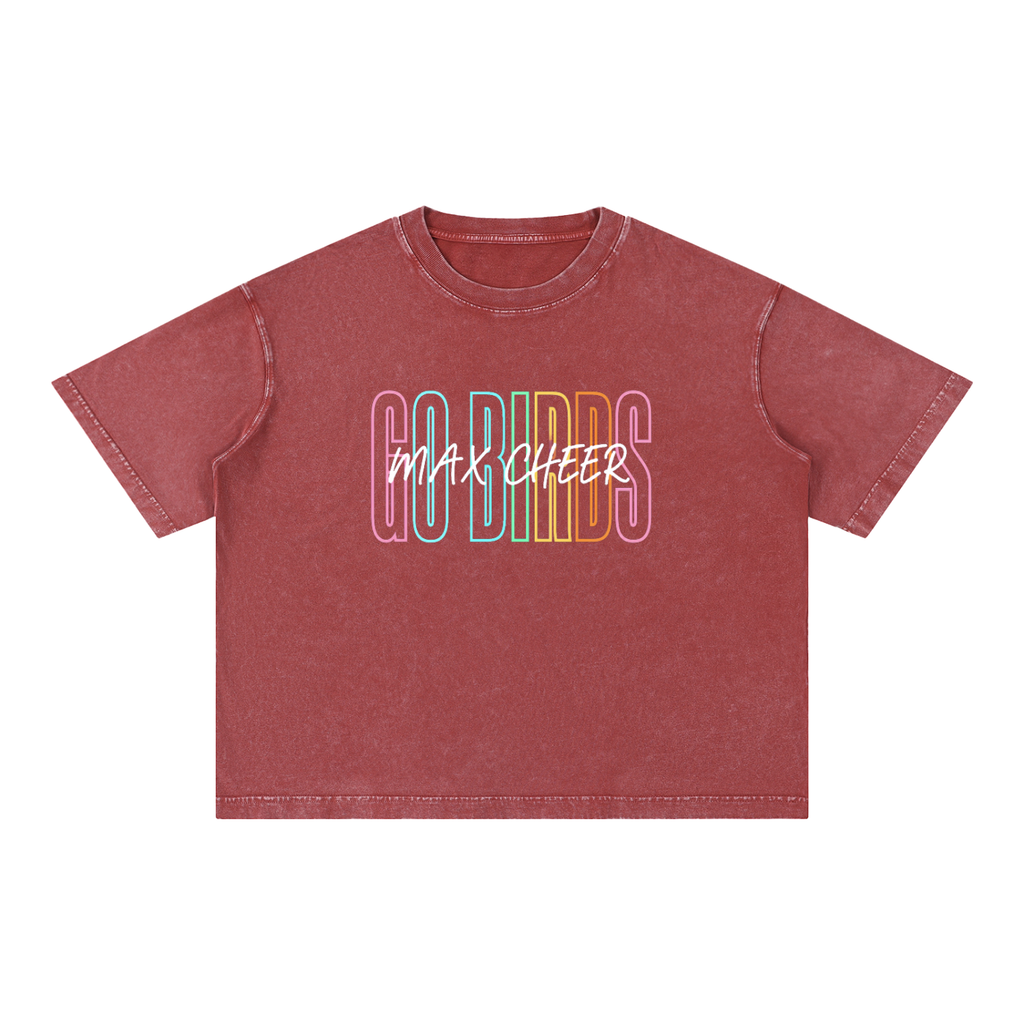 GO BIRDS Adult Mineral Wash Boxy Cotton T-Shirt