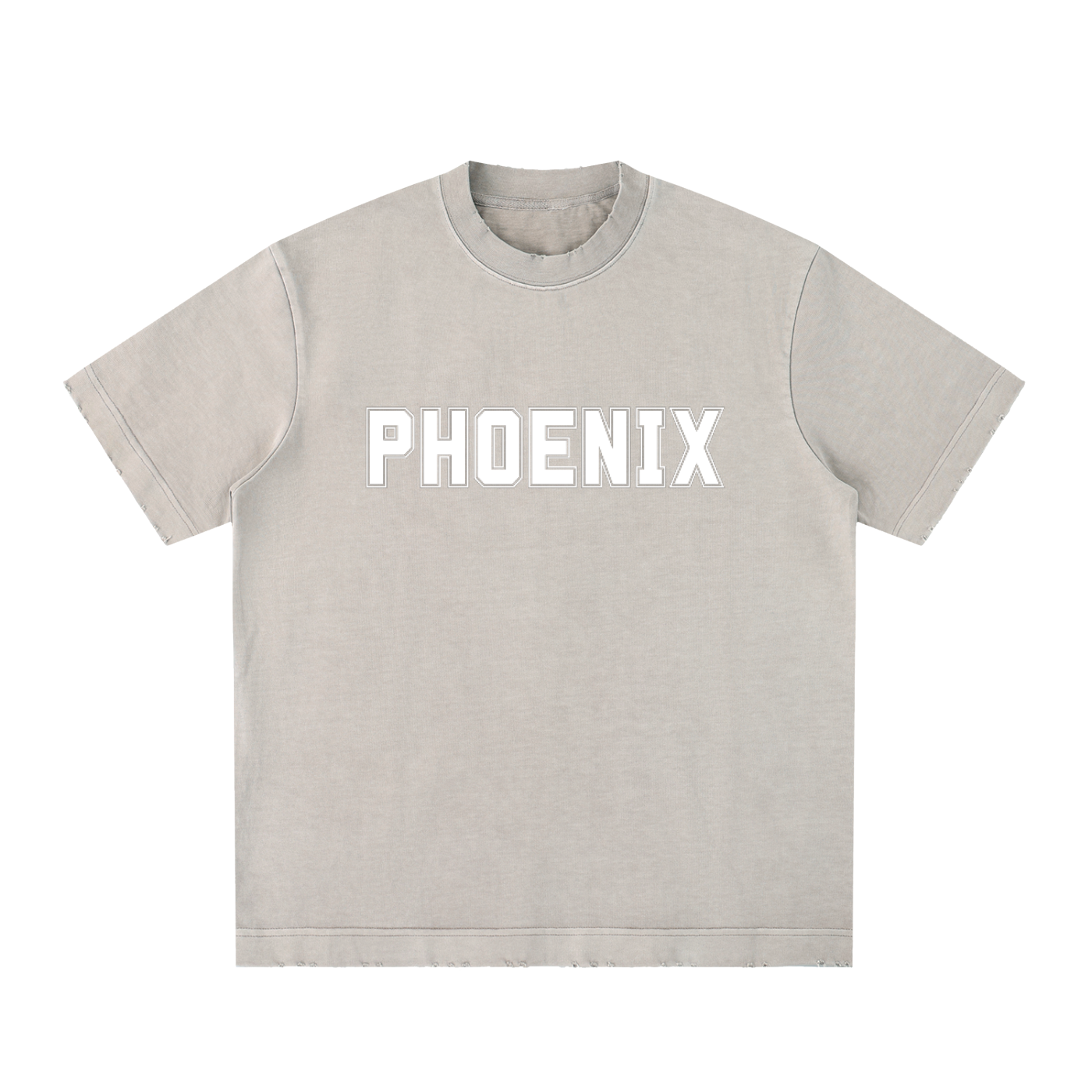 PHOENIX Heavyweight Vintage Washed Frayed T-Shirt