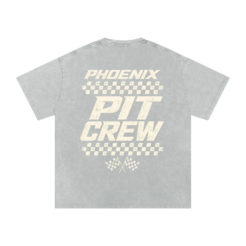 Phoenix Pit Crew Snow Washed Oversized Cotton T-Shirt
