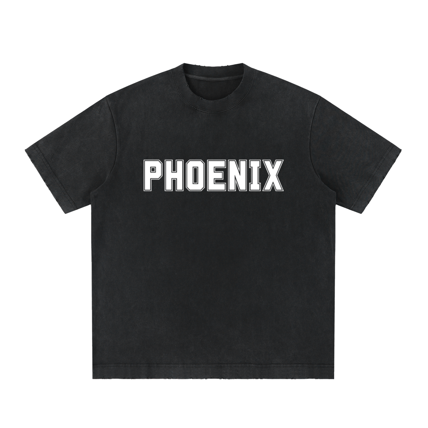 PHOENIX Heavyweight Vintage Washed Frayed T-Shirt