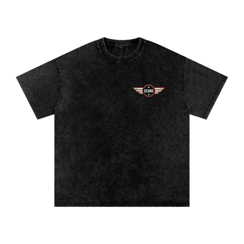 2CANS Flight Crew Snow Washed Oversized Cotton T-Shirt