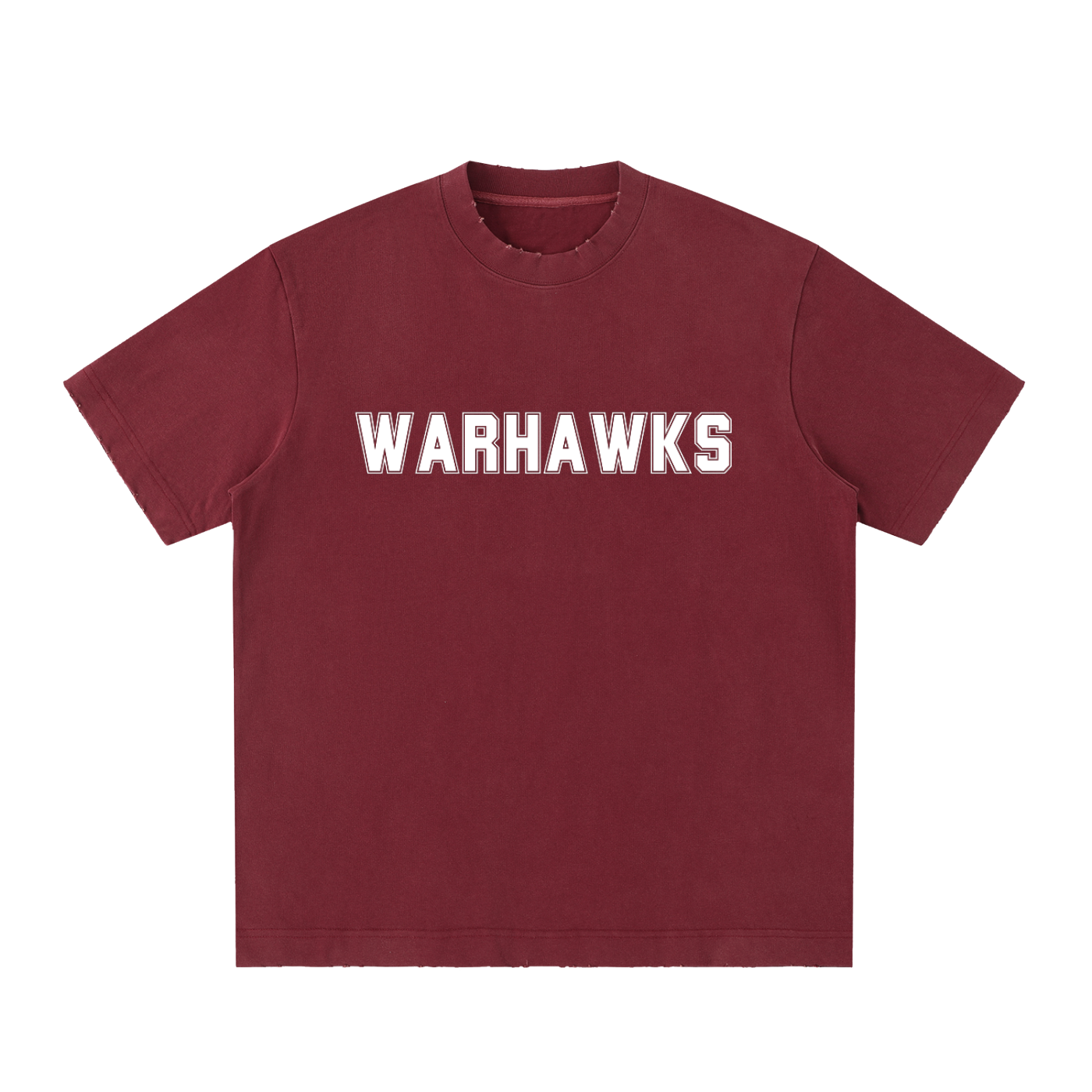WARHAWKS Heavyweight Vintage Washed Frayed T-Shirt