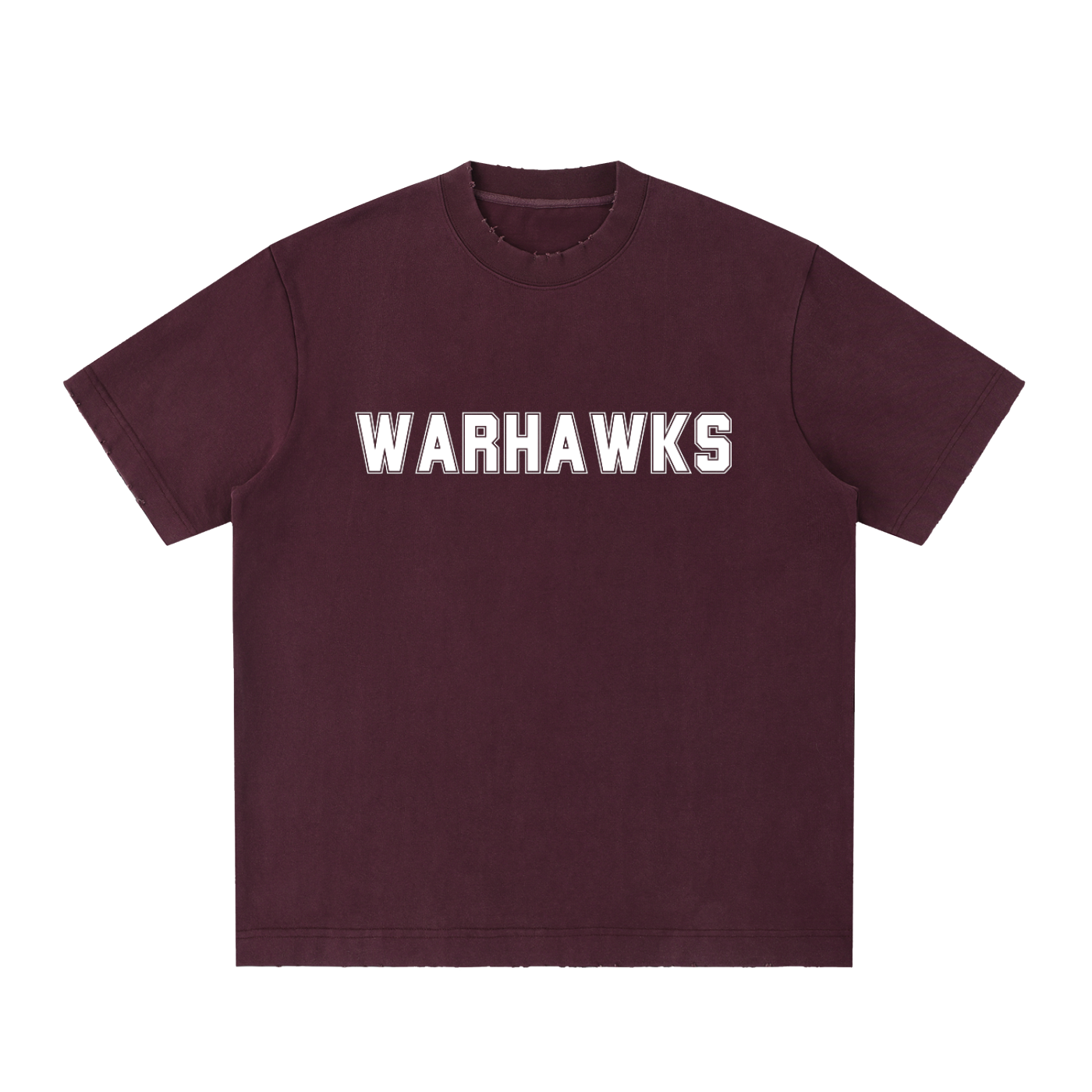 WARHAWKS Heavyweight Vintage Washed Frayed T-Shirt