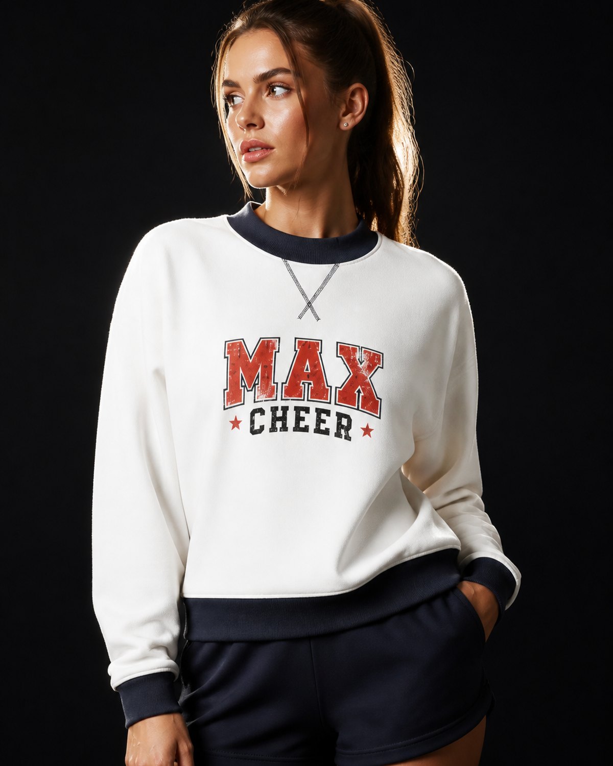 MAX Two-Tone Mock Neck Crew – Women's