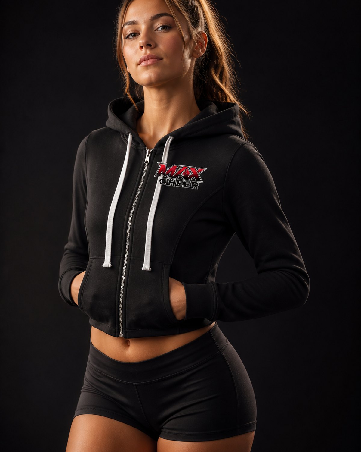 MAX Cropped Full-Zip Hoodie – Women's